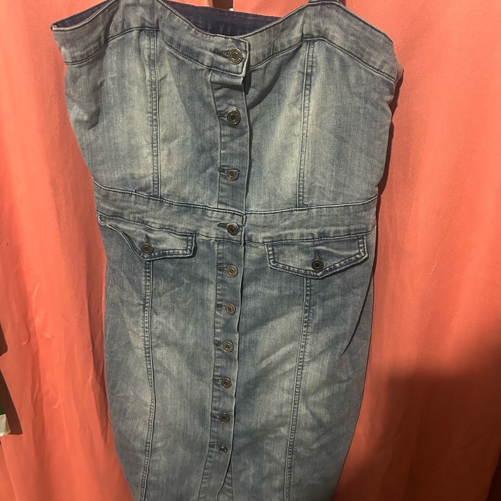 Denim Button-Up Dress